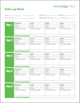 Daily log sheet