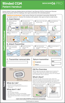 Dexcom G6 Pro (Blinded Mode): Patient Handout