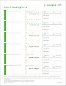 Dexcom G6 Pro Patient Tracking Form